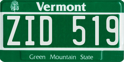 VT license plate ZID519