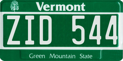 VT license plate ZID544