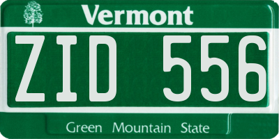 VT license plate ZID556
