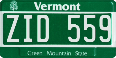 VT license plate ZID559