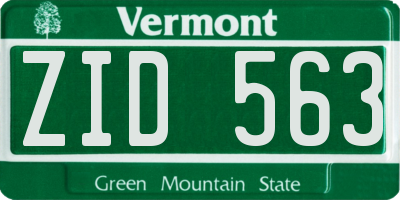 VT license plate ZID563