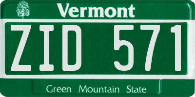VT license plate ZID571