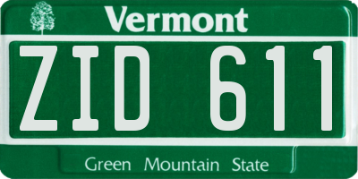 VT license plate ZID611