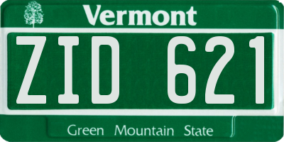 VT license plate ZID621