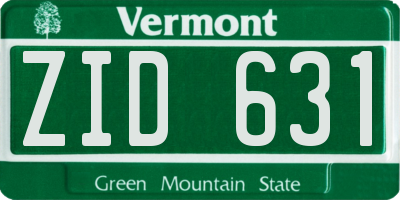 VT license plate ZID631
