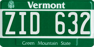 VT license plate ZID632