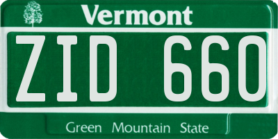 VT license plate ZID660