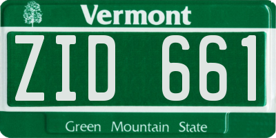 VT license plate ZID661