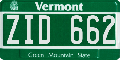 VT license plate ZID662