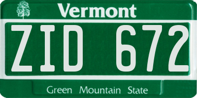 VT license plate ZID672