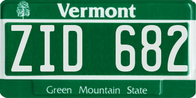 VT license plate ZID682