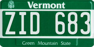 VT license plate ZID683