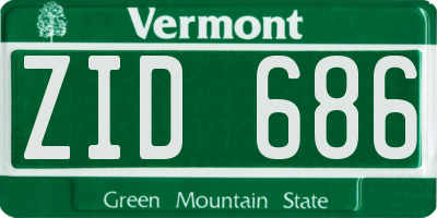 VT license plate ZID686