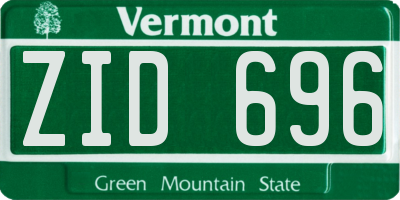 VT license plate ZID696