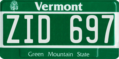 VT license plate ZID697
