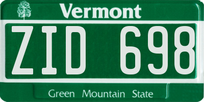 VT license plate ZID698