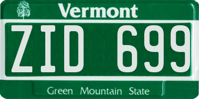 VT license plate ZID699