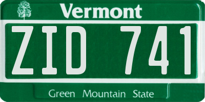 VT license plate ZID741