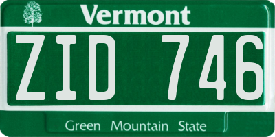 VT license plate ZID746