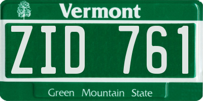 VT license plate ZID761