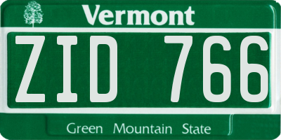 VT license plate ZID766