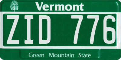 VT license plate ZID776