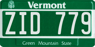 VT license plate ZID779