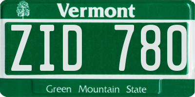 VT license plate ZID780