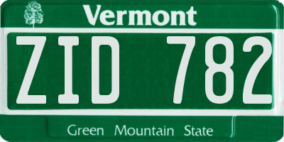 VT license plate ZID782