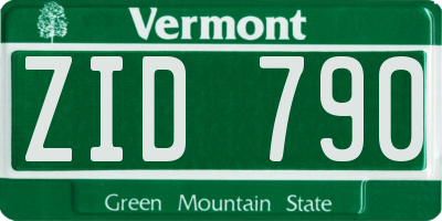 VT license plate ZID790
