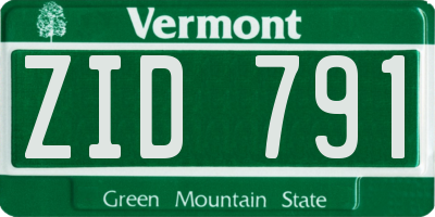VT license plate ZID791
