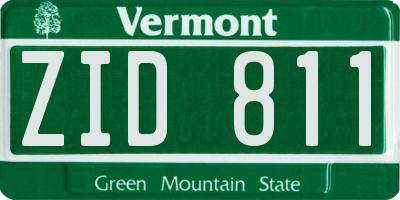VT license plate ZID811
