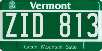 VT license plate ZID813