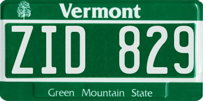 VT license plate ZID829