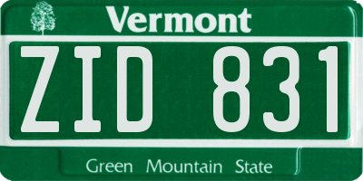 VT license plate ZID831