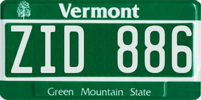 VT license plate ZID886