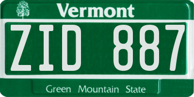 VT license plate ZID887