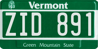 VT license plate ZID891