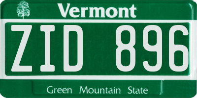 VT license plate ZID896