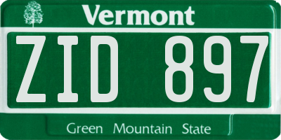 VT license plate ZID897