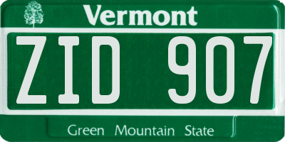 VT license plate ZID907