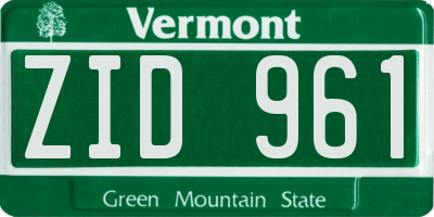 VT license plate ZID961