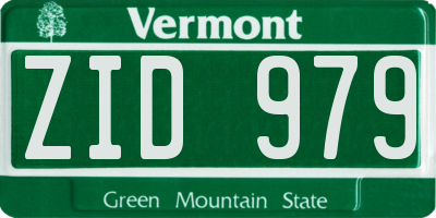 VT license plate ZID979