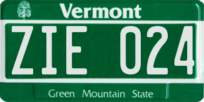 VT license plate ZIE024