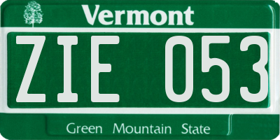 VT license plate ZIE053