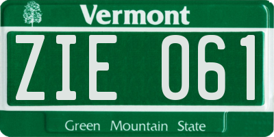 VT license plate ZIE061