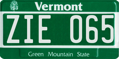 VT license plate ZIE065