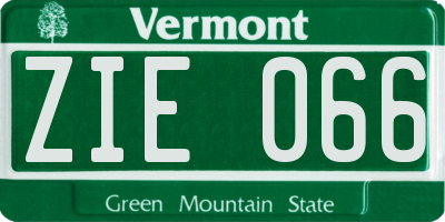 VT license plate ZIE066