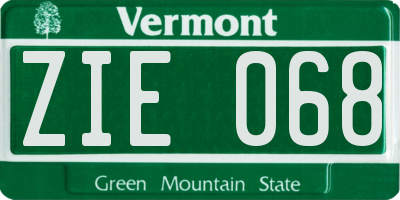 VT license plate ZIE068
