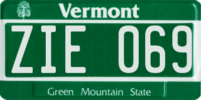 VT license plate ZIE069